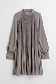 sivé plisované šaty H&M