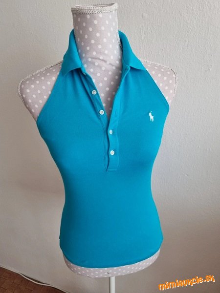 tyrkysový top s odhaleným chrbtom Ralph Lauren veľ. XS