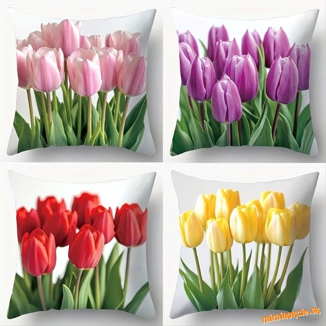 4 x KRASNE OBLIEČKY TULIPANY…40x40cm…ODPORUČAM