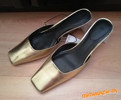 +++ ÚŽASNÉ ZLATÉ H&M ŠĽAPKY NOVÉ veľ.38 +++