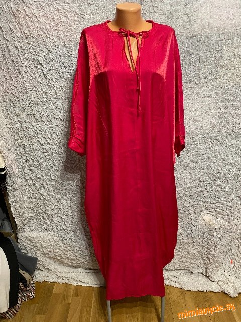 cyklámenové saténové oversize šaty H&M