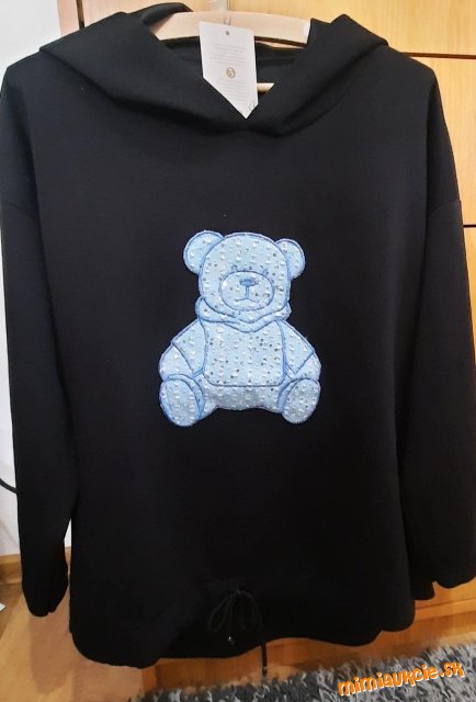 DÁMSKA MIKINA NOVÁ čierna s mackom a kapucnou vel.L-XL
