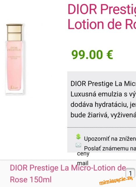 DIOR Prestige La Micro-Lotion de Rose 150ml...............PC 100€