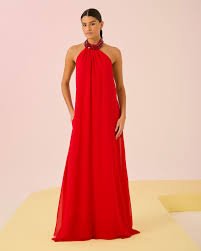 luxusné červené šifonové šaty Bodyflirt