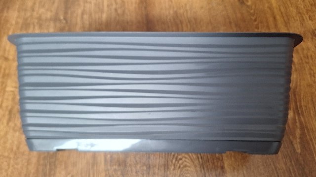 *** sivý  kvetináč  s miskou 39x 17cm x v.15cm***
