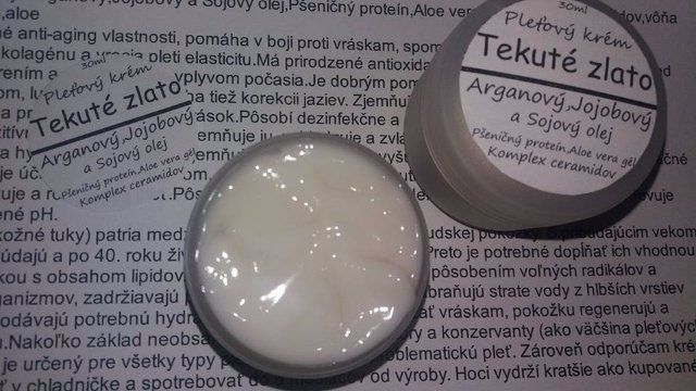 Pleťový krém Tekuté zlato ********30ml*********
