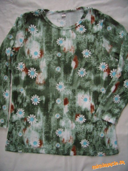 Tričko s margarétkami zelené v.2XL