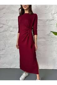 Fantastické maxi burgundské šaty New Collection