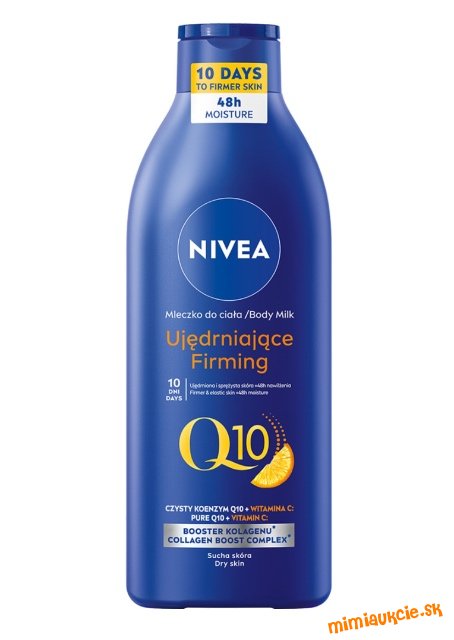 NIVEA Q10… telové mlieko zvyšujúce elasticitu pre suchú pokožku…400 ml