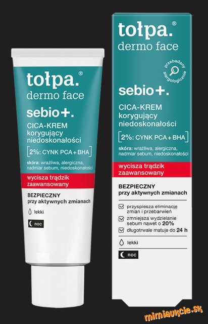 DERMOKOZMETIKA… Tołpa Dermo Face Sebio+… korekčný cica-krém na nedokonalosti…40 ml…ODPORUČAM