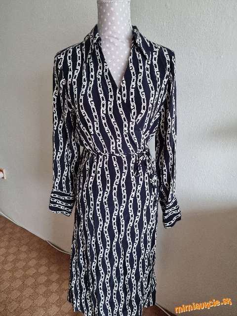 Košeľové zavinovacie modro biele šaty Gant 36