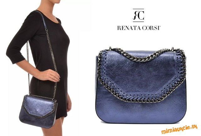 Luxusna kozena crossbody kabelka RENATA CORSI !!! Nova s visackou !!! POVODNA CENA 239 EUR