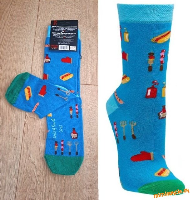 Ponozky SOCKS 4 FUN !!! Nove !!! Motiv: GRIL PARTY !!! VASA CENA