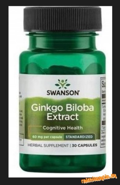 SWANSON…Ginkgo Biloba Extrakt 60 mg 30 kapsúl…PAMÄŤ KONCENTRÁCIA