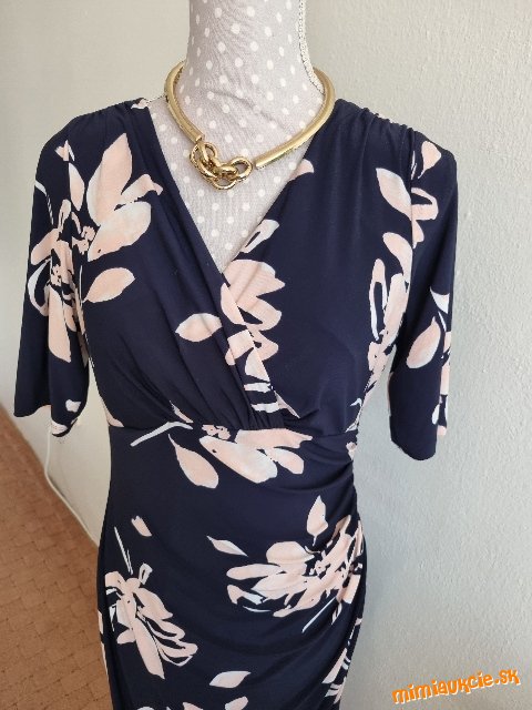 Luxusné modro marhuĺové šaty Ralph Lauren 40