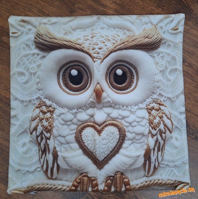 *** obliecka na vankúšik 45x 45cm*** Sova 2D efekt***posledna v tomto vzore***