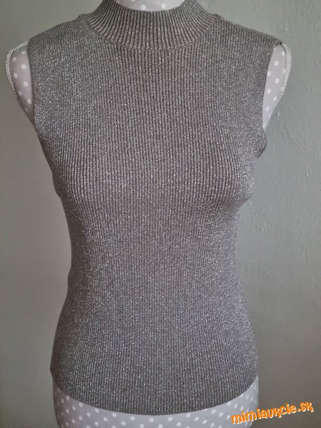 nový sivo strieborný top so stojačikom  Mohito veľ. M
