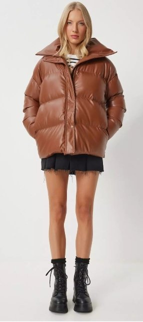 Nadherna karamelova puffer bunda, top trendy- Nova!posuvame