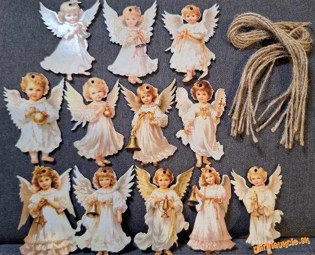 *** 12ks anjelikov*** dreveny vyrez 8cm***