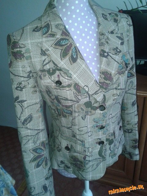 hnedé kárované sako Katy veľ. M