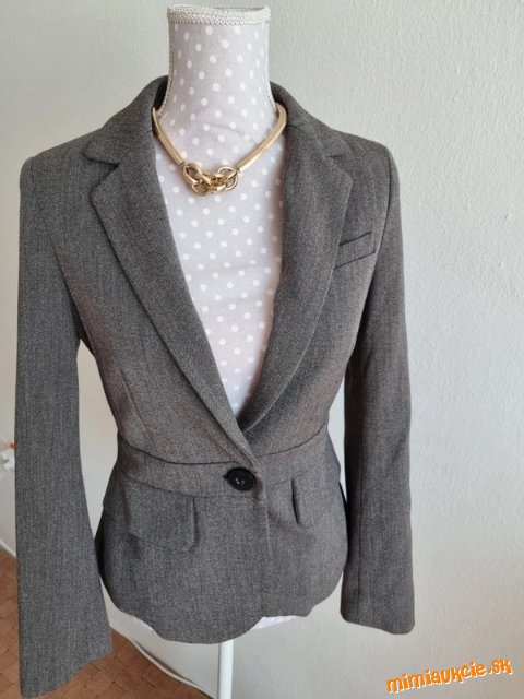 hnedo-sivé prskané biznis sako Mango veľ. S