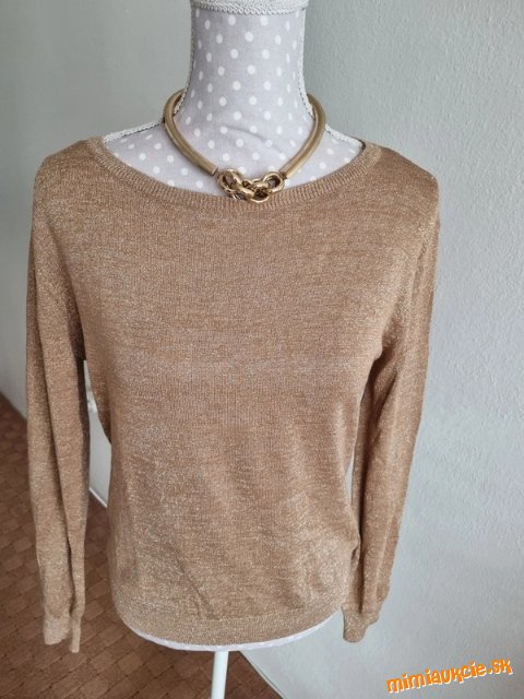 nový krémový svetrík so zlatým vláknom Calliope S