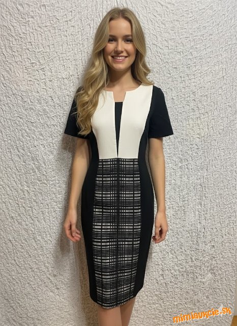 luxusné čierno biele biznis šaty marks&spencer