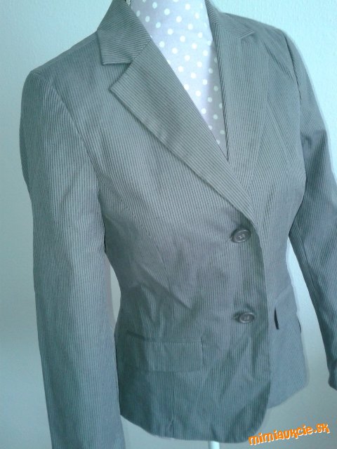 olivovozelené pruhované sako Clockhouse veľ. 38