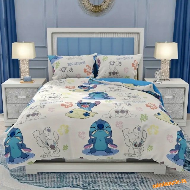 STITCH…KRASNE POSTELNE PRÁDLO…135x200cm+vankuš 48x74cm