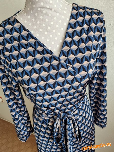 modro ružové zavinovacie šaty Mango veľ. L