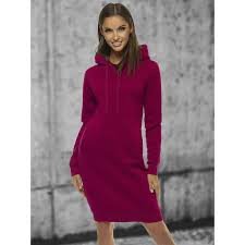 skvelé úpletové fuchsiové šaty s kapuckou Tatuum p.c.89 eur