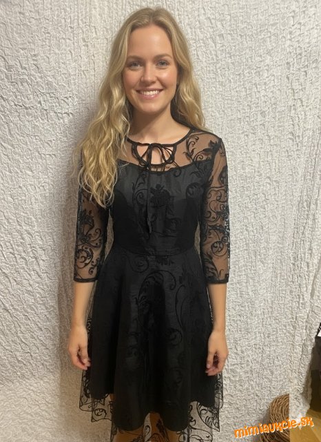 elegantné čierne čipkované šaty Topmelon