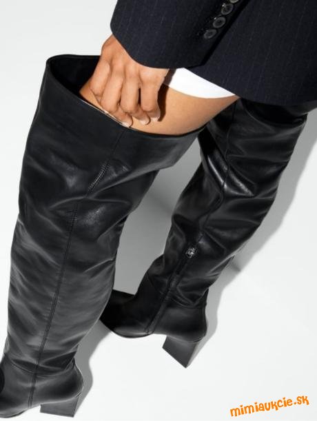 Kožené čižmy nad koleno Zara 36