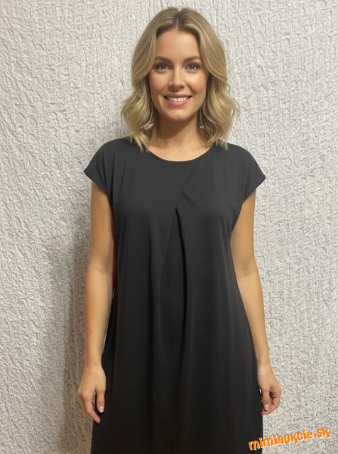 antracitové čierne denné melanžové tunikové šaty Tatuum