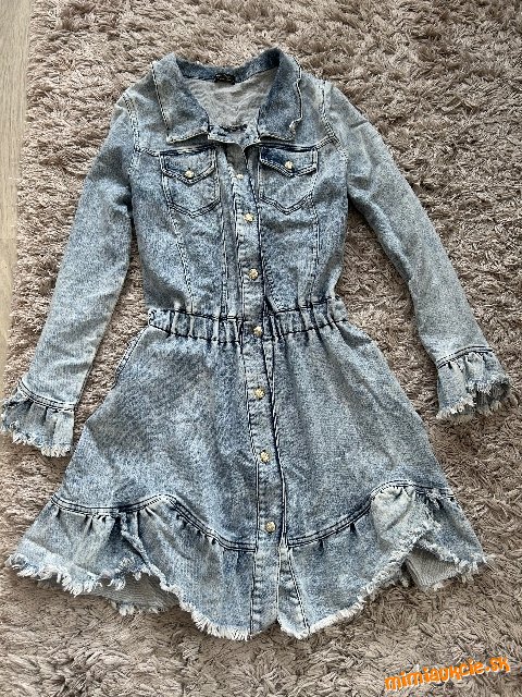 Modre tenke riflove saty