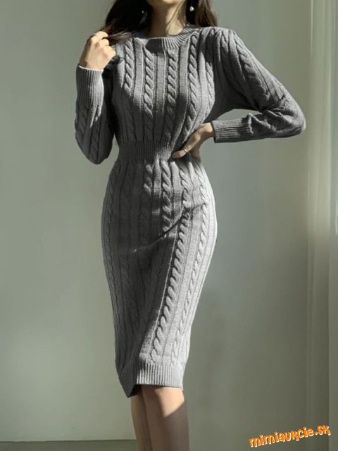 ♥ Sivé pletené šaty ♥