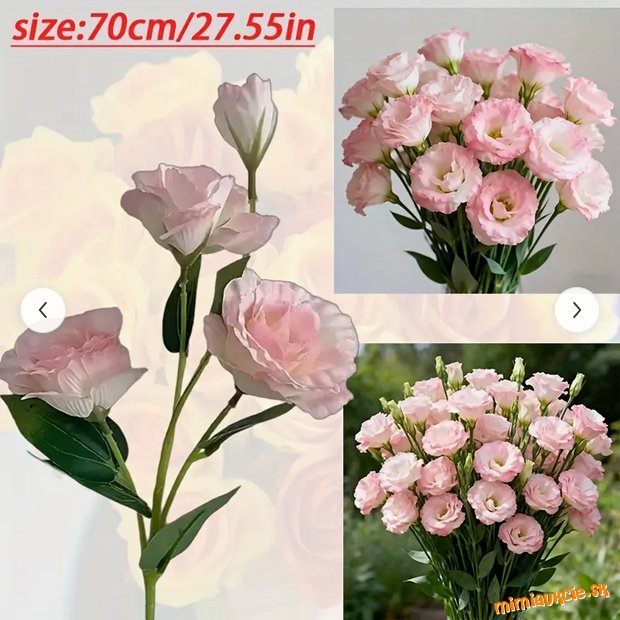 4 kusy Lisianthus -  Eustoma - ružová