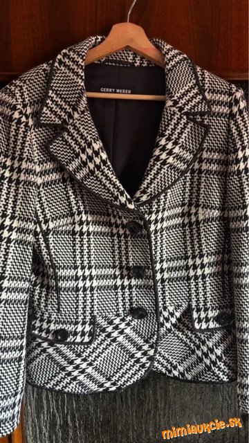 čierno - biele hrubšie káro sako Gerry Weber veľ. 42
