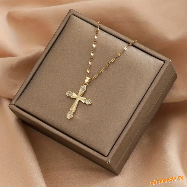 Krássna nová retiazka z nehr.ocele s krížikom