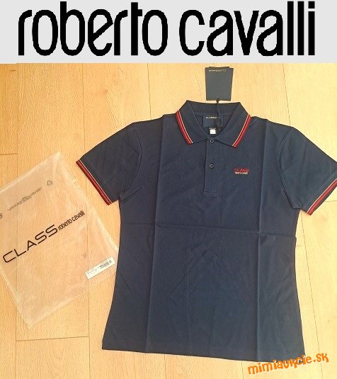 Panske polo tricko ROBERTO CAVALLI !!! Nove s visackou !!! Velkost L !!! VASA CENA