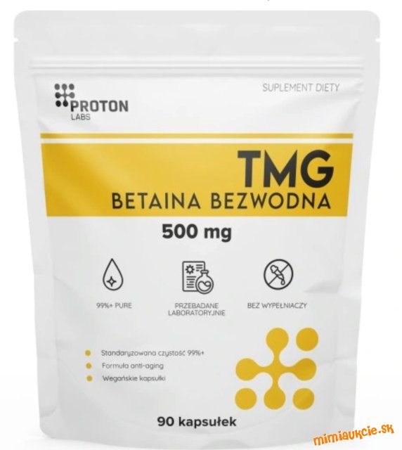 TMG 90 vege kapsúl Čistý bezvodý betaín 99,7%- dlhovekosť, zvlhčenie....