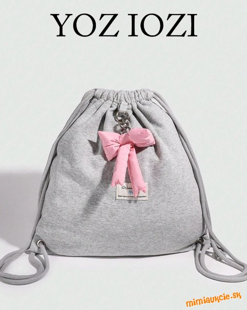Roztomilý batoh so sťahovacou šnúrkou.....sivý....