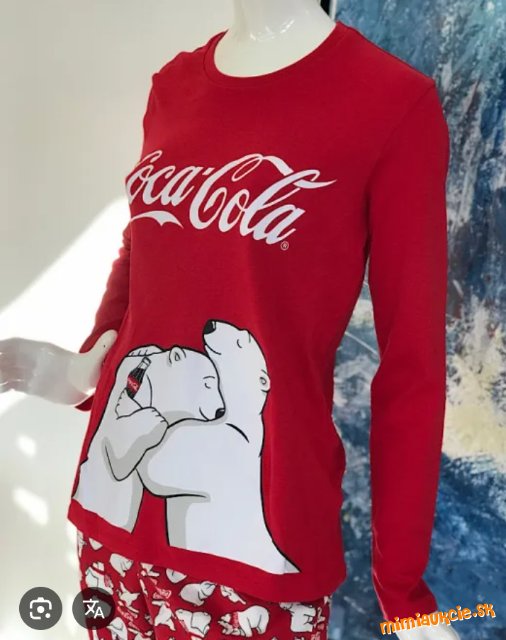 Tezenis Coca Cola vianočné dámske tričko ( vrchný diel pyzamky )