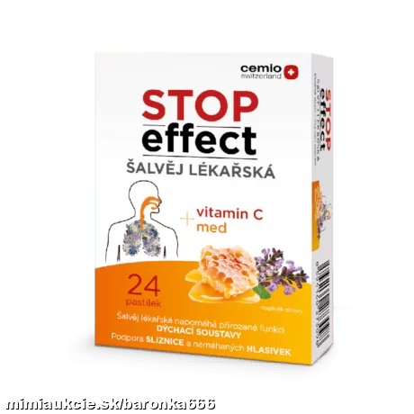 +++ Cemio STOP Effect pastilky ŠALVIA LEKÁRSKA- 24 pastiliek +++