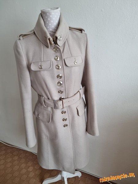luxusný krémový kabát Karen Millen veľ. 38