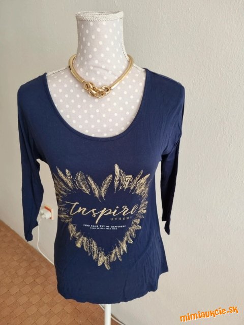 nový modrý top s potlačou Orsay veľ. M
