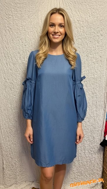 tencelové modré tunikové šaty Reszka