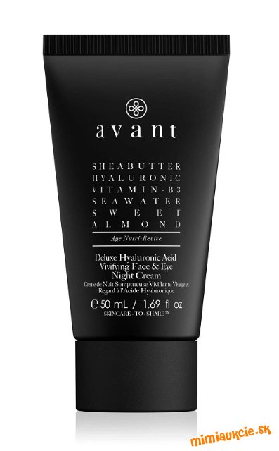 Luxusný oživujúci nočný krém na tvár a oči s kyselinou hyalurónovou AVANT !!! POVODNA CENA 112 EUR