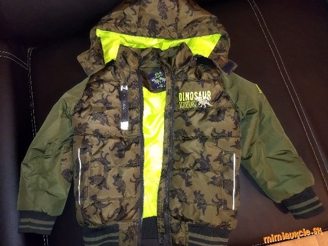 Zimná bunda pre chlapčeka s dinosaurom č. 116