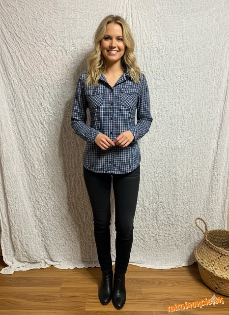 modro biela károvaná košeľa Trussardi